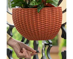 aerkesd Flower Pot Exquisite Wall-mounted Plastic Wall Hanging Basket Flowerpot for Garden-Brick Red