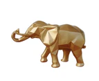 aerkesd Abstract Elephant Figurines Casting Geometric Eye-catching Elephant Resin Statue for Desktop-Golden