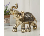 aerkesd Eye-catching Elephant Figurine Fine Symbol Resin Elegant Elephant Trunk Sculpture for Home-Golden M