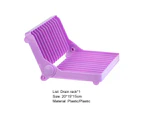 Dish Rack Food Grade Space-saving Plastic Dish Storage Organizer Utensil Drying Rack for Home-Purple - Purple