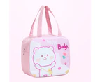 Lunch Box Pouch Anti-deformed Water Proof Easy to Carry Beach Picnic Insulated Tote Bag for Work-Pink - Pink