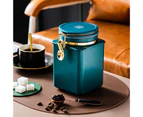 1.1L Food Storage Container Large Capacity Refillable Food Grade Strong Load-bearing Coffee Bean Jar Household Supplies-Green - Green