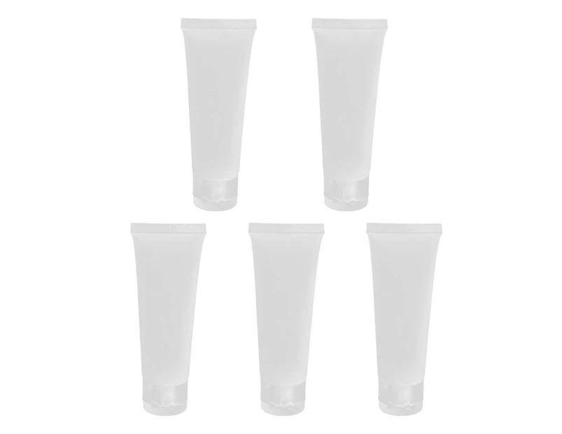5Pcs Storage Bottles Transparent Portable Food Grade Cosmetic Storage Bottles for Lotion-Frosted 50ML - Frosted
