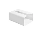 Kitchen Paper Storage Box Sticker Wall-mounted Desk Bottom Toilet Tissue Holder-White - White