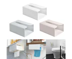 Kitchen Paper Storage Box Sticker Wall-mounted Desk Bottom Toilet Tissue Holder-White - White