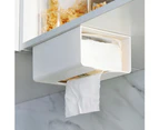 Kitchen Paper Storage Box Sticker Wall-mounted Desk Bottom Toilet Tissue Holder-Grey - Grey