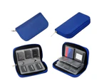 22 Slots Micro SD Memory Card Storage Zipper Pouch Case Protector Holder Wallet-Blue - Blue