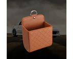 Faux Leather Car Air Vent Storage Bag Phone Key Coins Organizer Box Holder Case-Black - Black