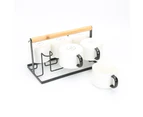 Dining Room Water Draining Coffee Mug Glass Cup Holder Storage Rack Organizer-White - White