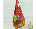 Reusable Large Capacity Food Storage Pouch Fruit Handbag Mesh Net Shopping Bag-Black - Black