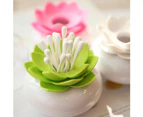 Lotus Dustproof Cotton Swab Bud Holder Toothpick Dispenser Storage Box Case-White - White