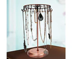 23 Hooks Rotating Necklace Display Holder Pendant Bracelet Jewelry Stand Rack-Antique Brass - Antique Brass