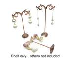 3Pcs Metal Earrings Shelf Stand Holder Jewelry Ear Stud Display Rack Organizer-Silver - Silver