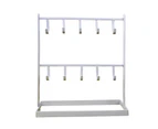 2-Layer Earrings Necklace Holder Stand Jewelry Bracelet Display Hook Rack Shelf-White - White