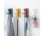 Wall Mounted Kitchen Door Towel Clothes Hanger Bathroom Hook Bag Key Holder-White - White
