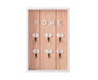 Wall Mount Home Key Holder Hanger Hook Bracket Organizer Entrance Decoration-Wood - Wood