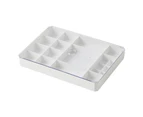 Multi Grid Jewelry Ring Earrings Necklace Display Organizer Holder Storage Box-White - White