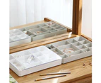 Multi Grid Jewelry Ring Earrings Necklace Display Organizer Holder Storage Box-White - White