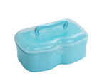 Handled Storage Box Cosmetics Medicine Sewing Thread Nail Polish Holder Case-Blue - Blue