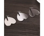 10Pcs Stainless Steel Wall Hooks Heart Shape Hanger Key Scarf Holder Organizer-Silver - Silver
