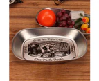 Retro Style House Letter Embossed Metal Plate Fruit Snack Food Storage Dish Tray-4# - 4#