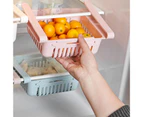 Retractable Refrigerator Storage Basket Partition Food Fresh-keeping Organizer-Blue - Blue