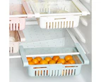 Retractable Refrigerator Storage Basket Partition Food Fresh-keeping Organizer-Blue - Blue