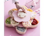 Flower-Shaped Fruit Plate Classification Storage Plastic Nut Biscuits Sweets Food Storage Case for Home