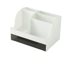 Storage Holder Multi-functional Durable ABS Fashion Home Desktop Bracket for Office-White - White