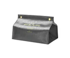 Anti-scratch Faux Leather Double Buckle Tissue Box Fine Texture V-shaped Opening Tissue Holder Bag for Living Room-Grey - Grey