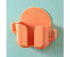 Phone Wall Holder Self-adhesive Punch Free Anti-slip Charging Multi-function Storage Box with Hanger for Living Room-Orange2 - Orange2