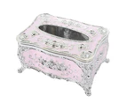 Napkin Box Exquisite Workmanship Widely Used Acrylic Creative Desktop Decoration Tissue Holder for Home-Silver Pink - Silver Pink