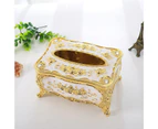 Napkin Box Exquisite Workmanship Widely Used Acrylic Creative Desktop Decoration Tissue Holder for Home-Gold White - Gold White