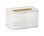 Transparent Tissue Box with Spring PET Paper Dispenser Napkin Box for Desktop-Clear White - Clear White