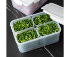 1 Set Food Storage Case Tight Sealing Fresh Keeping PP Multi-Compartments Grain Storage Box for Kitchen-Beige - Beige
