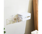 Organizer Holder Wall Mounted Punch Free PS Creative Anti-deform Storage Box for Home-White - White