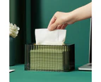 Transparent Tissue Box with Spring PET Paper Dispenser Napkin Box for Desktop-Clear Green - Clear Green