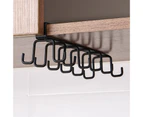 Convenient Hanging Rack Easy Install Metal Double-row 12 Hooks Cup Holder for Kitchen-Black - Black