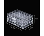 Nail Organizer Triple Layer Large Capacity Acrylic Divided 72 Grids Vanity Earring Holder for Desktop-Transparent - Transparent