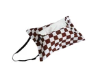 Practical Large Capacity Tissue Holder Bag Hanging Strap Beautiful Fabric Tissue Holder Pouch for Home-Coffee - Coffee