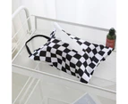 Practical Large Capacity Tissue Holder Bag Hanging Strap Beautiful Fabric Tissue Holder Pouch for Home-Black White - Black White