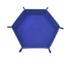 Storage Tray Foldable Large Capacity Faux Leather Assorted Dice Shape Organizer Holder Household Supplies-Royal Blue - Royal Blue