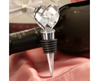 Chrome Wine Bottle Stopper Crystal Heart Shape Wedding Favor Drink Reception