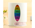 Pill Box 28 Grids Colorful Sealed Large Capacity Dustproof Weekly Pill Organizer Portable Out Travel 7 Days Storage Pills Case Holder for Home-White - White