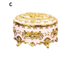 Jewelry Box Dust-proof Anti-drop Vintage Exquisite Enameled Storage Metal European Style Jewelry Holder for Bedroom