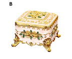 Jewelry Box Dust-proof Anti-drop Vintage Exquisite Enameled Storage Metal European Style Jewelry Holder for Bedroom