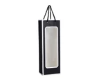 Kraft Paper Bag Decorative Oblong Detachable Carry Cord Portable Pack Red Wine Contrast Color Translucent Visible Gift Bag for Champagne-Black & White - Black & White