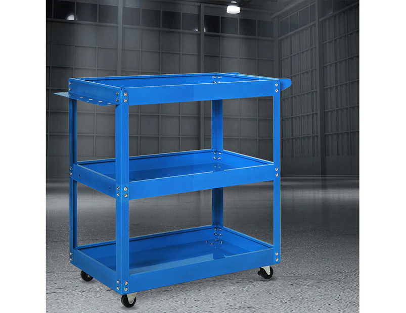 Traderight Tool Cart Trolley Toolbox Workshop Garage Storage Organizer Steel BL - Blue