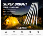 LIGHTFOX 6PCS 12V LED Strip Light Bar Waterproof Amber White Lights Boat Camping