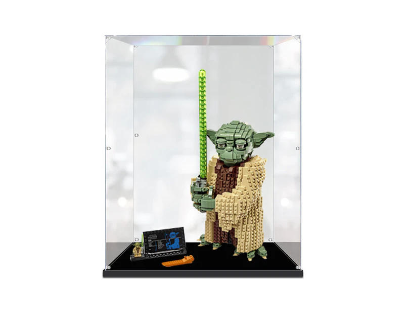 Acrylic Display Case for LEGO 75255 Star Wars Yoda Figure Storage Box Dust Proof Glue Free